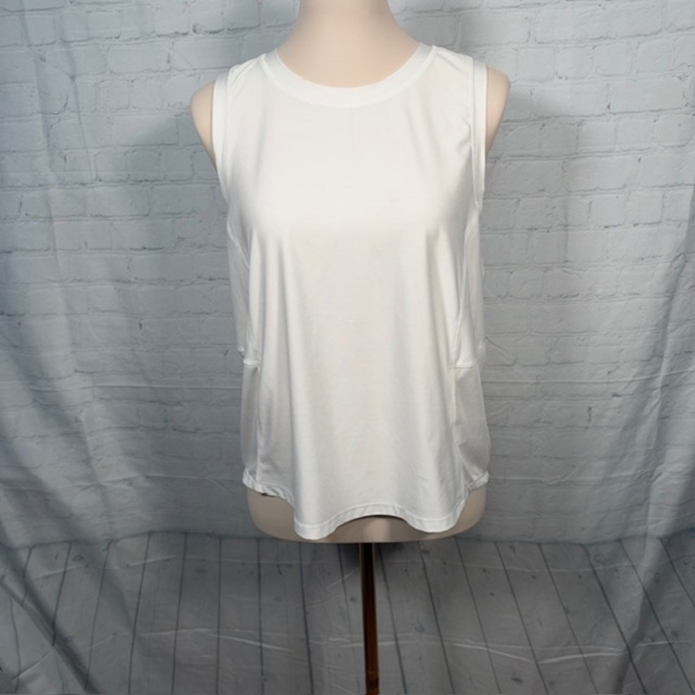 NWOT DSG White Mesh Back Athletic Workout Tank Top Women's Large